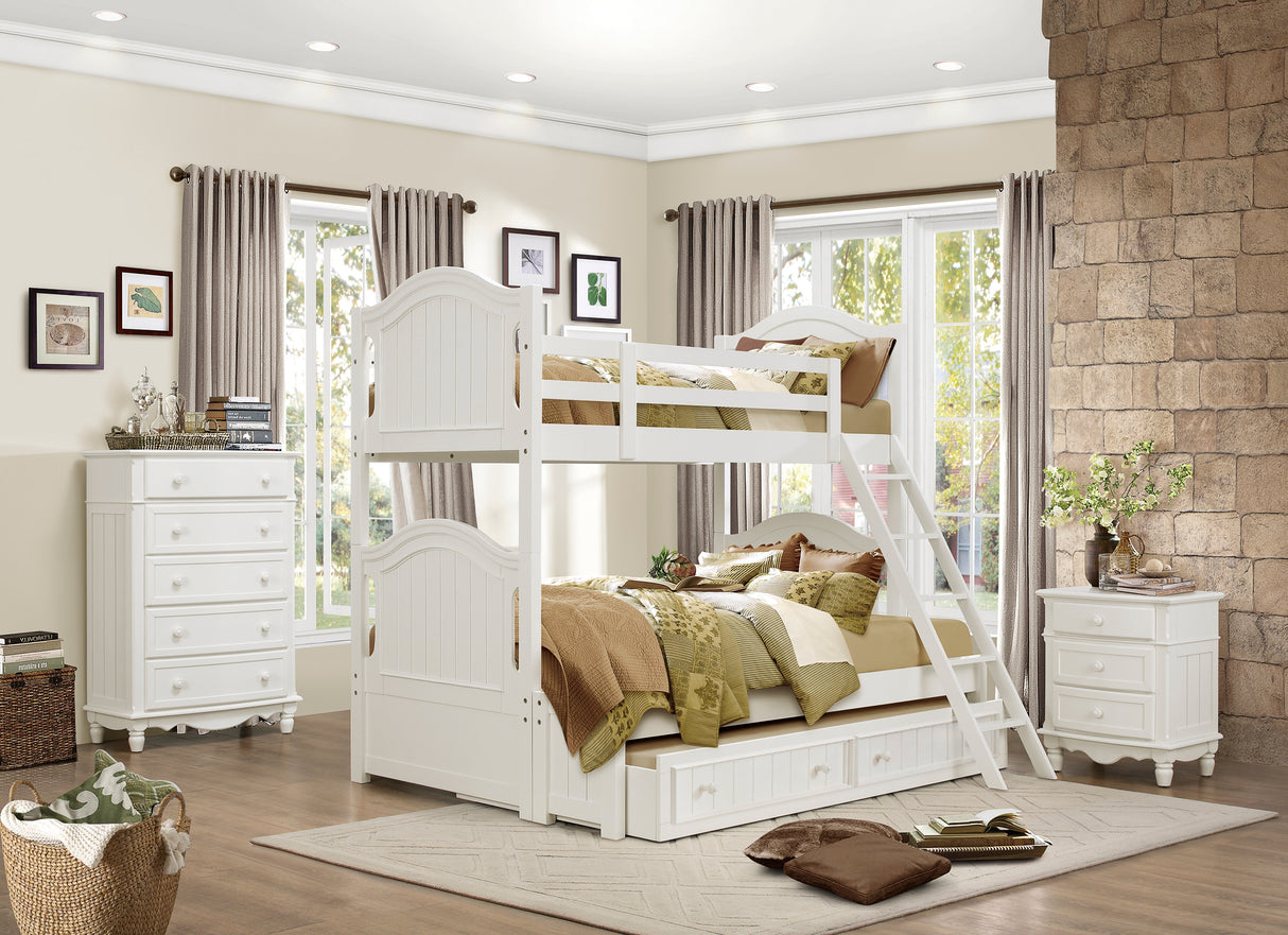 Clementine White Twin/Full Bunk Bed