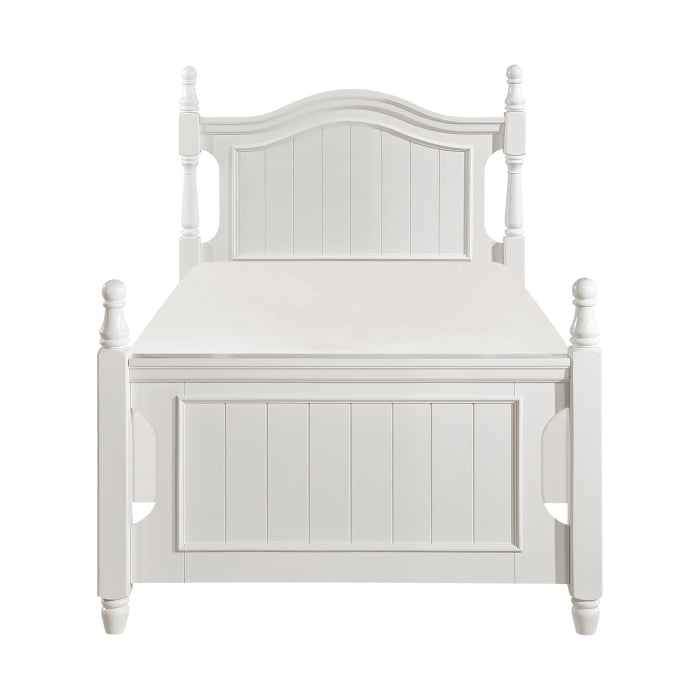 Clementine White Twin Platform Bed With Trundle