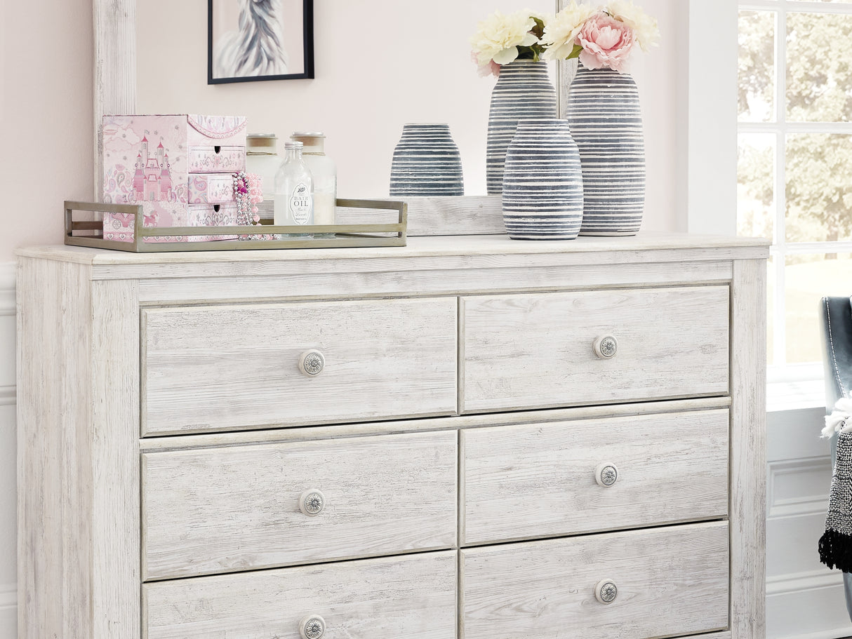 Paxberry Whitewash Twin Panel Bed, Chest And Nightstand
