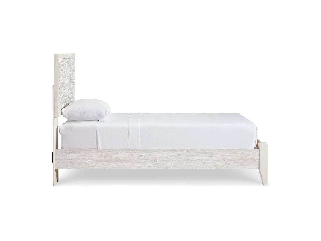 Paxberry Whitewash Twin Panel Bed, Chest And Nightstand
