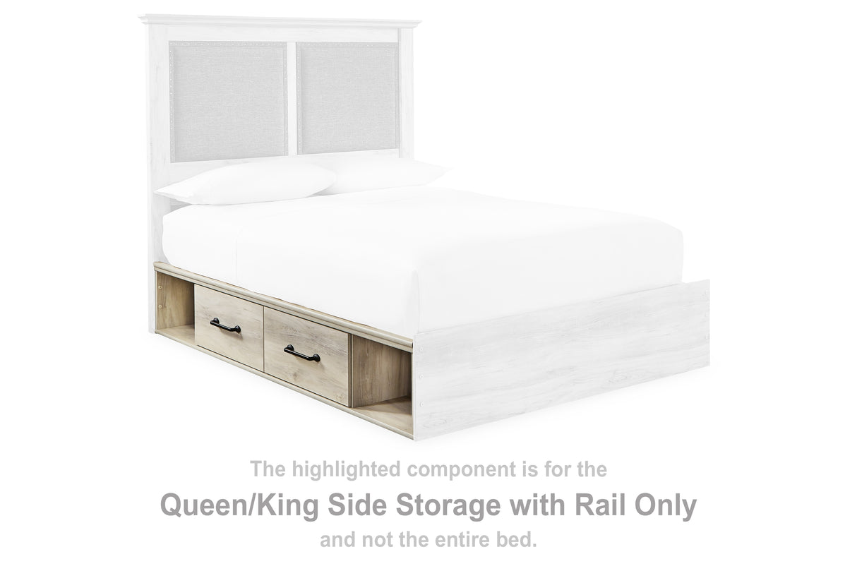 Cambeck Whitewash Queen/King Side Storage with Rail