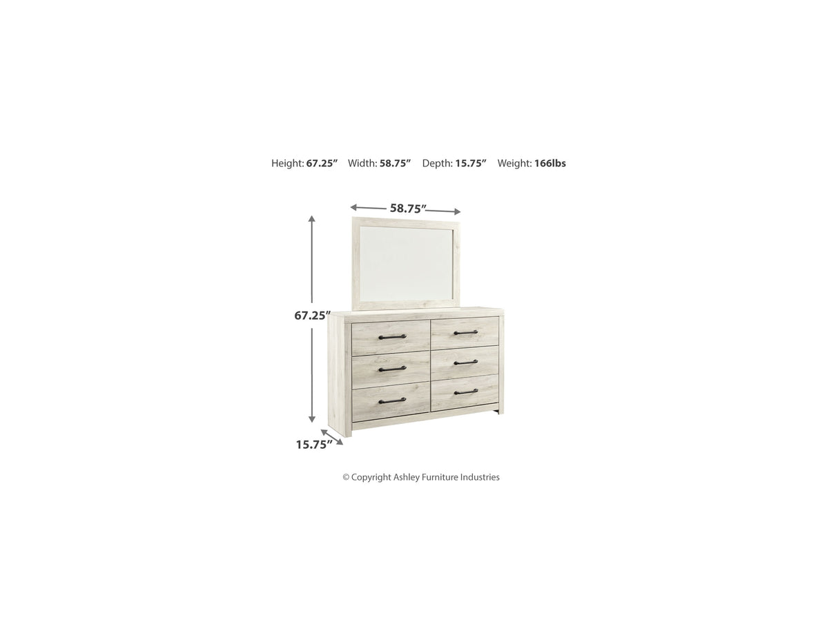 Cambeck Whitewash Full Panel Storage Bed, Dresser, Mirror And Nightstand
