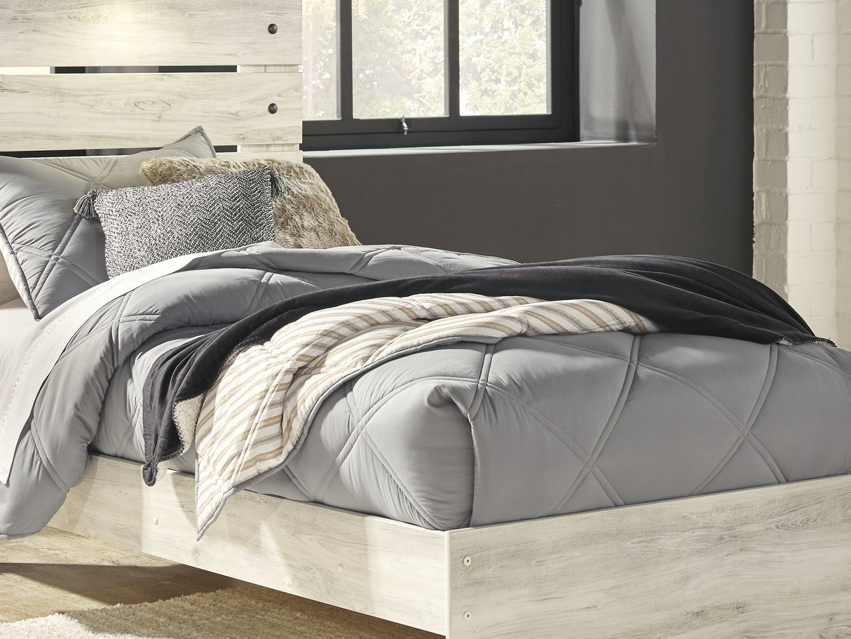 Cambeck Whitewash Twin Panel Bed, Dresser, Mirror, Chest, And Nightstand