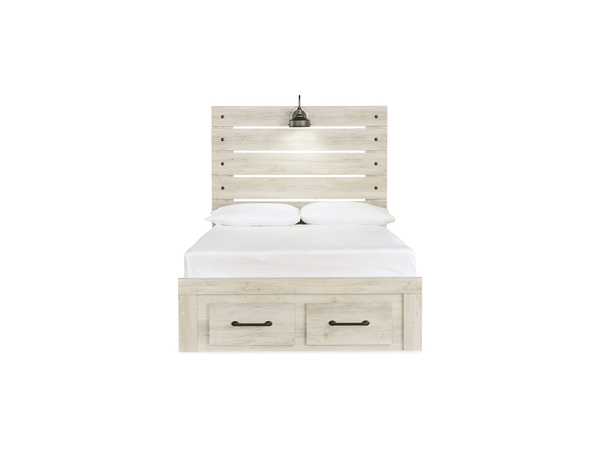 Cambeck Whitewash Full Panel Bed, Dresser, Mirror And Nightstand