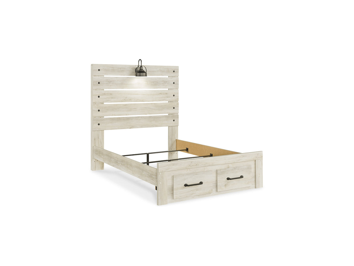 Cambeck Whitewash Full Panel Bed, Dresser, Mirror And Nightstand