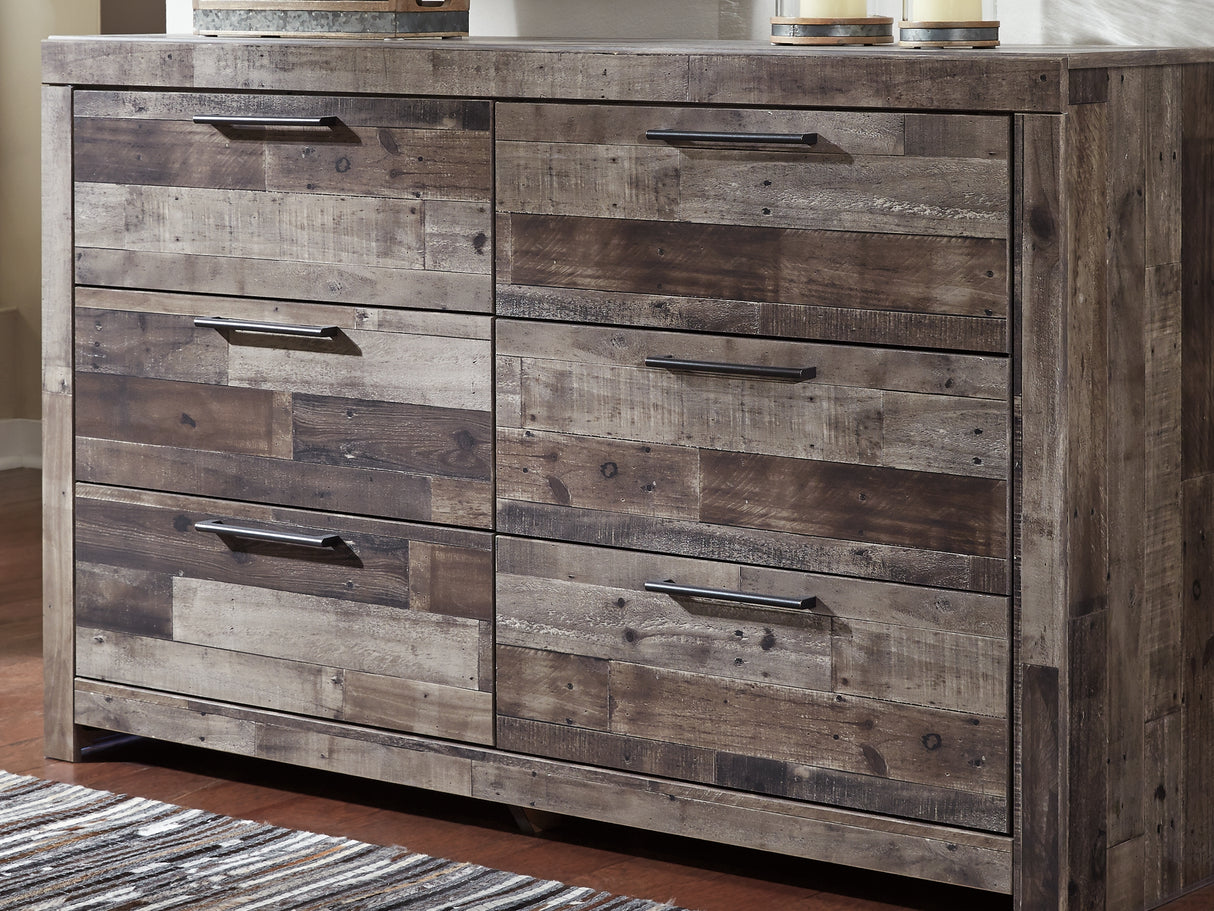 Derekson Multi Gray Twin Panel Bed And Dresser