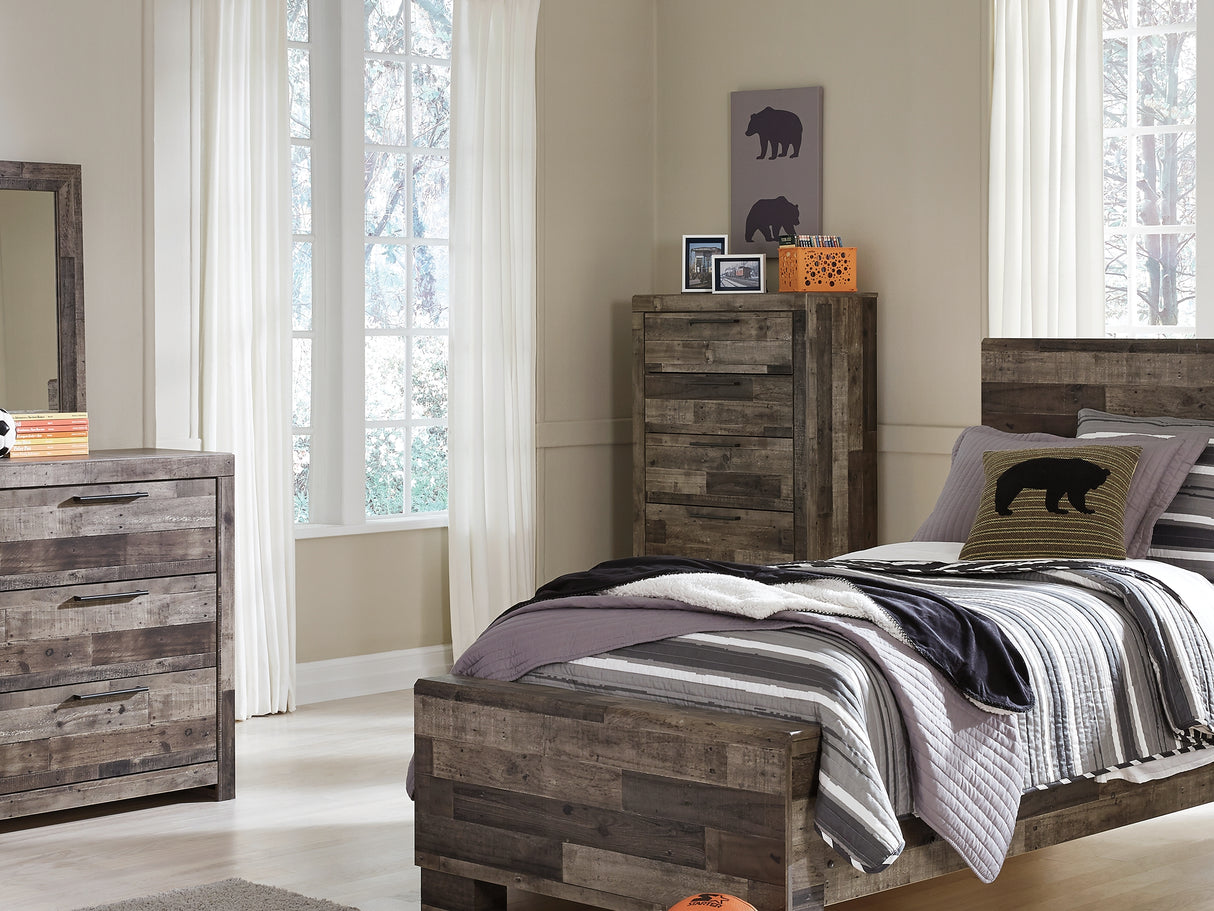 Derekson Multi Gray Twin Panel Bed
