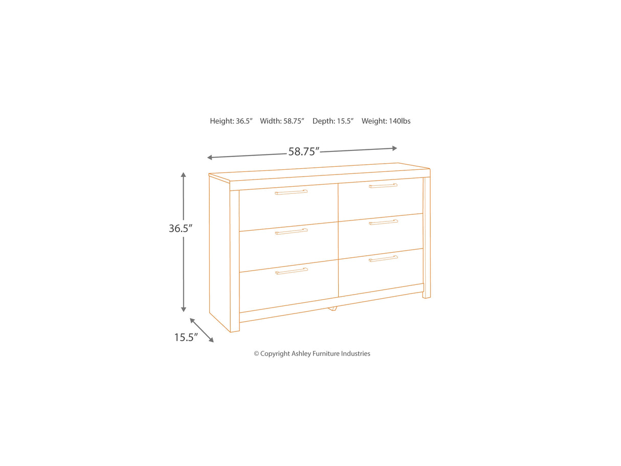 Derekson Multi Gray Twin Panel Bed And Dresser