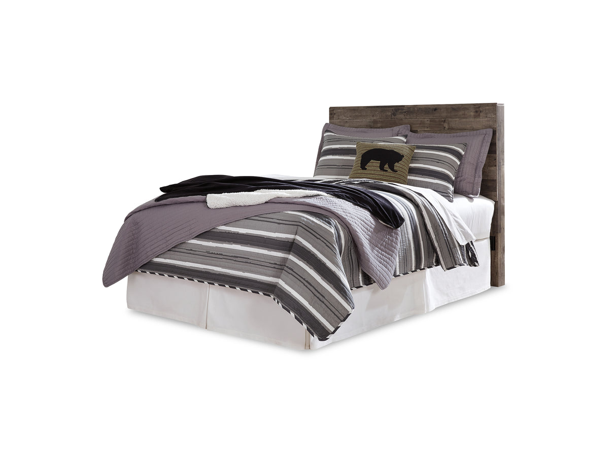 Derekson Multi Gray Full Panel Headboard, Chest And Nightstand