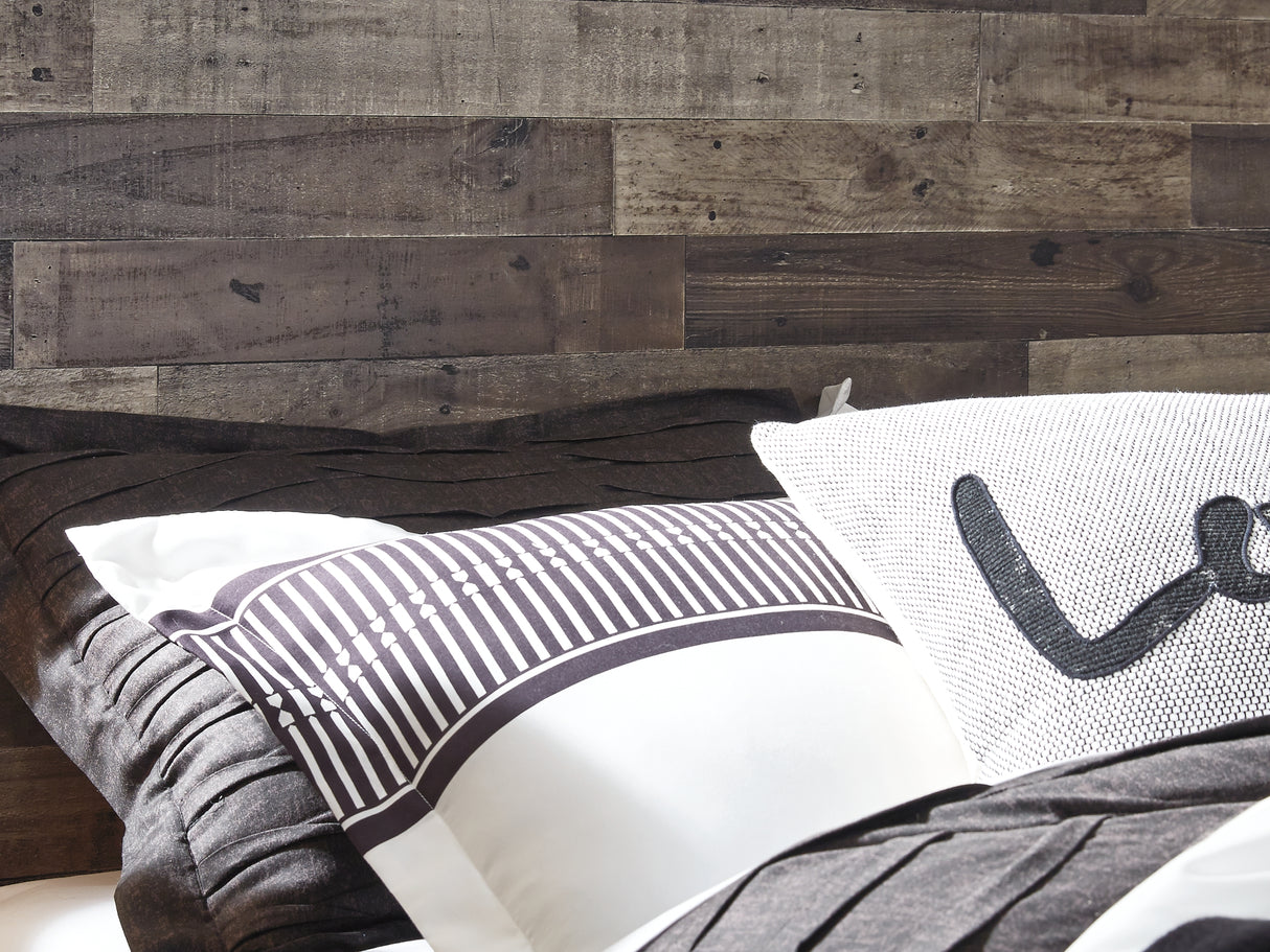 Derekson Multi Gray King Panel Bed With 2 Storage Drawers