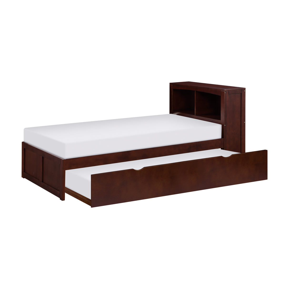 Rowe Dark Cherry Twin Bookcase Bed With Trundle