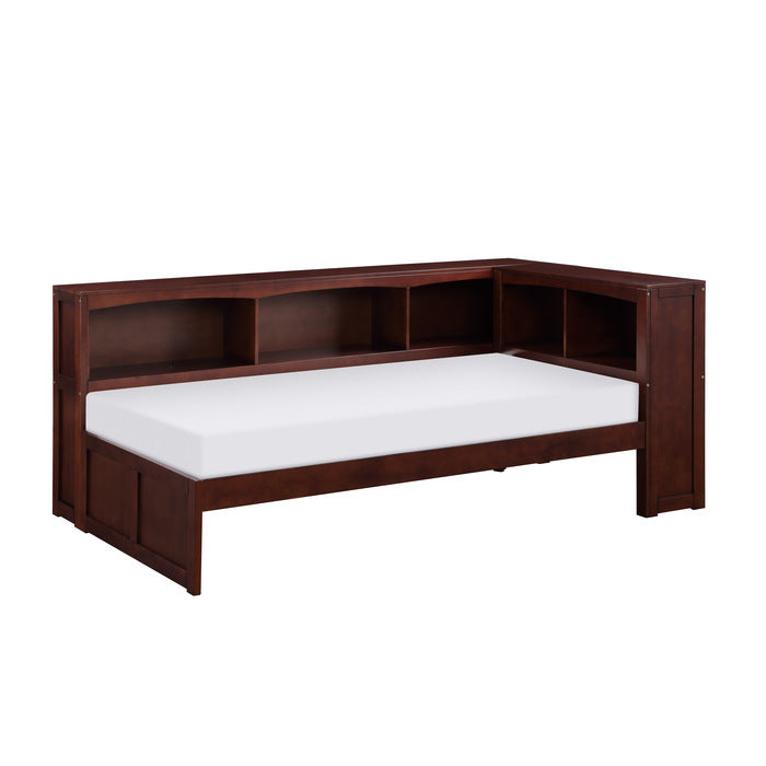 Rowe Dark Cherry Twin Bookcase Corner Bed