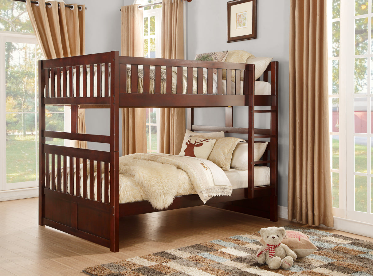 Rowe Dark Cherry Full/Full Bunk Bed