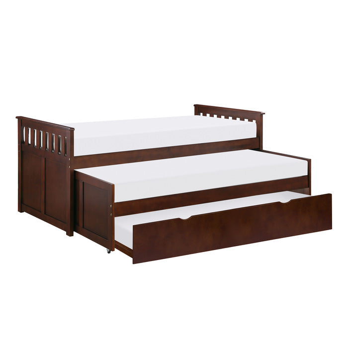 Rowe Dark Cherry Twin/Twin Bed With Twin Trundle