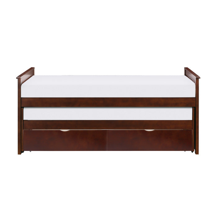Rowe Dark Cherry Twin/Twin Bed With Storage Boxes
