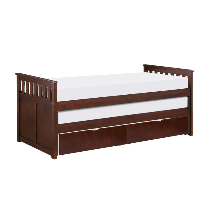 Rowe Dark Cherry Twin/Twin Bed With Storage Boxes