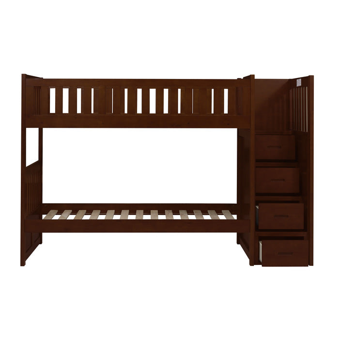 Rowe Dark Cherry Twin/Twin Step Bunk Bed