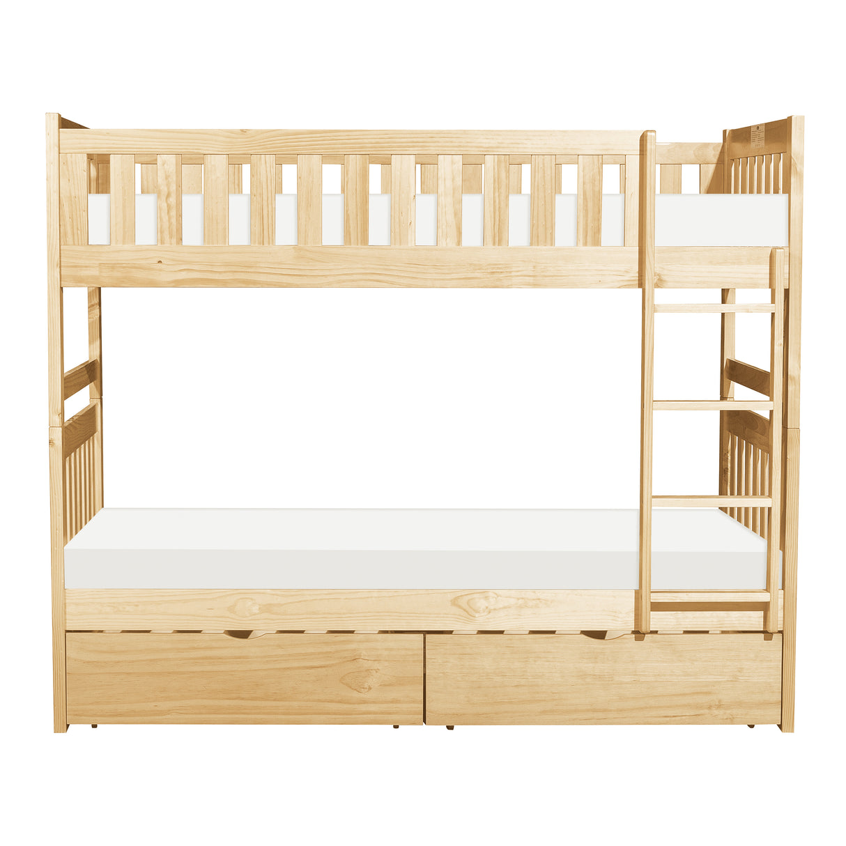 Bartly Natural Pine Twin/Twin Bunk Bed With Storage Boxes