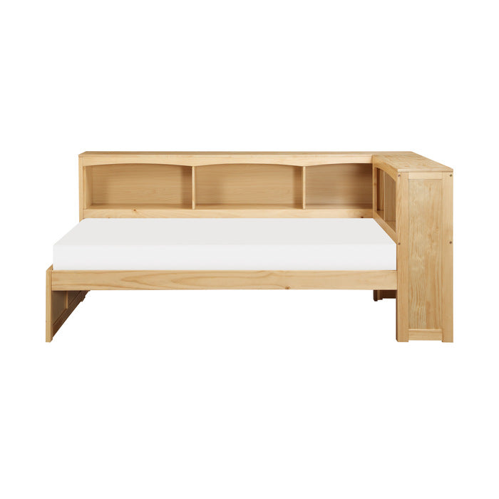 Bartly Natural Pine Twin Bookcase Corner Bed