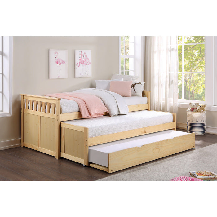 Bartly Natural Pine Twin/Twin Bed With Twin Trundle