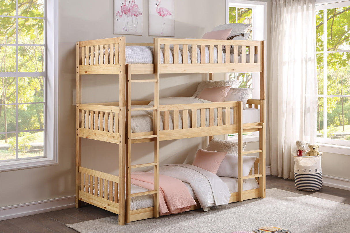 Bartly Natural Pine Triple Bunk Bed