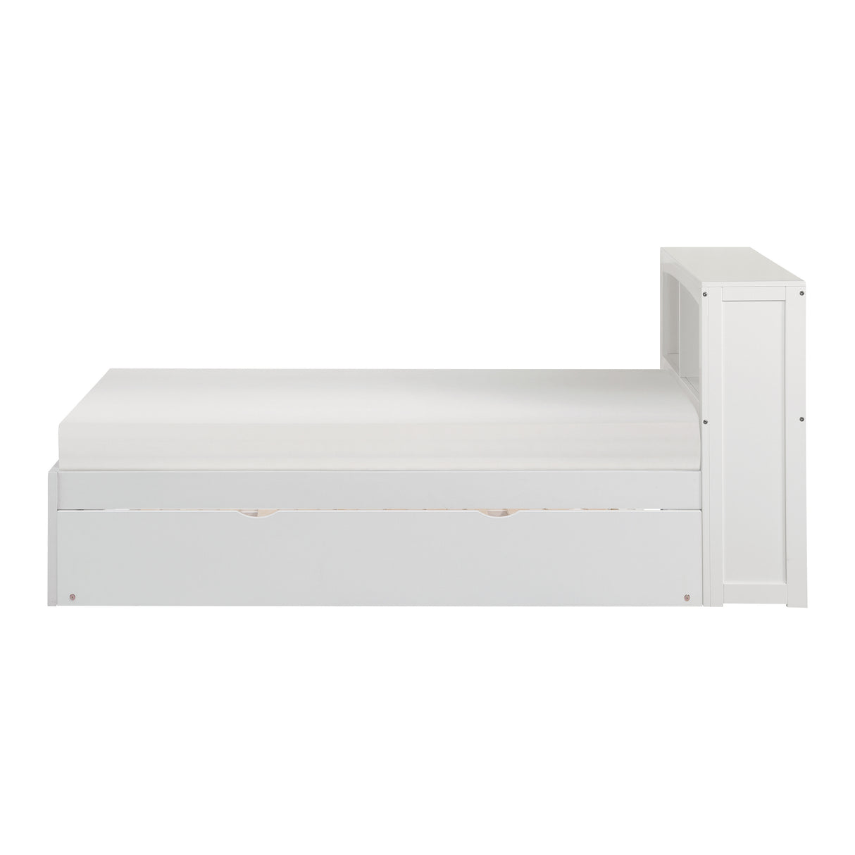 Galen White Twin Bookcase Bed With Trundle