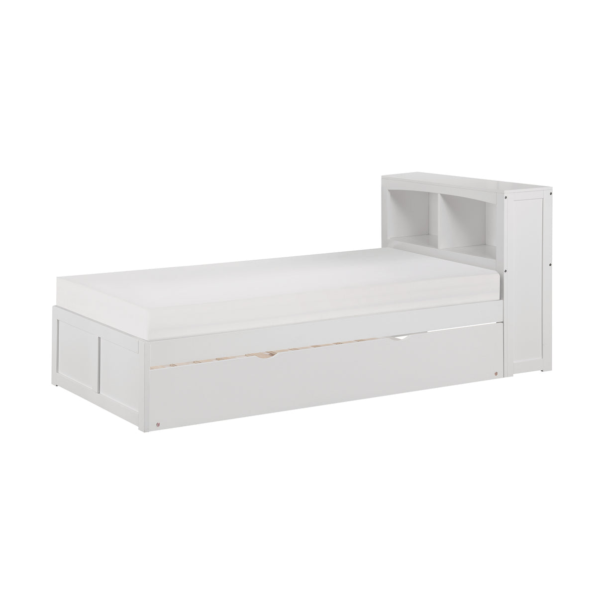 Galen White Twin Bookcase Bed With Trundle