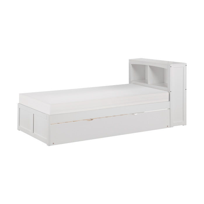 Galen White Twin Bookcase Bed With Trundle