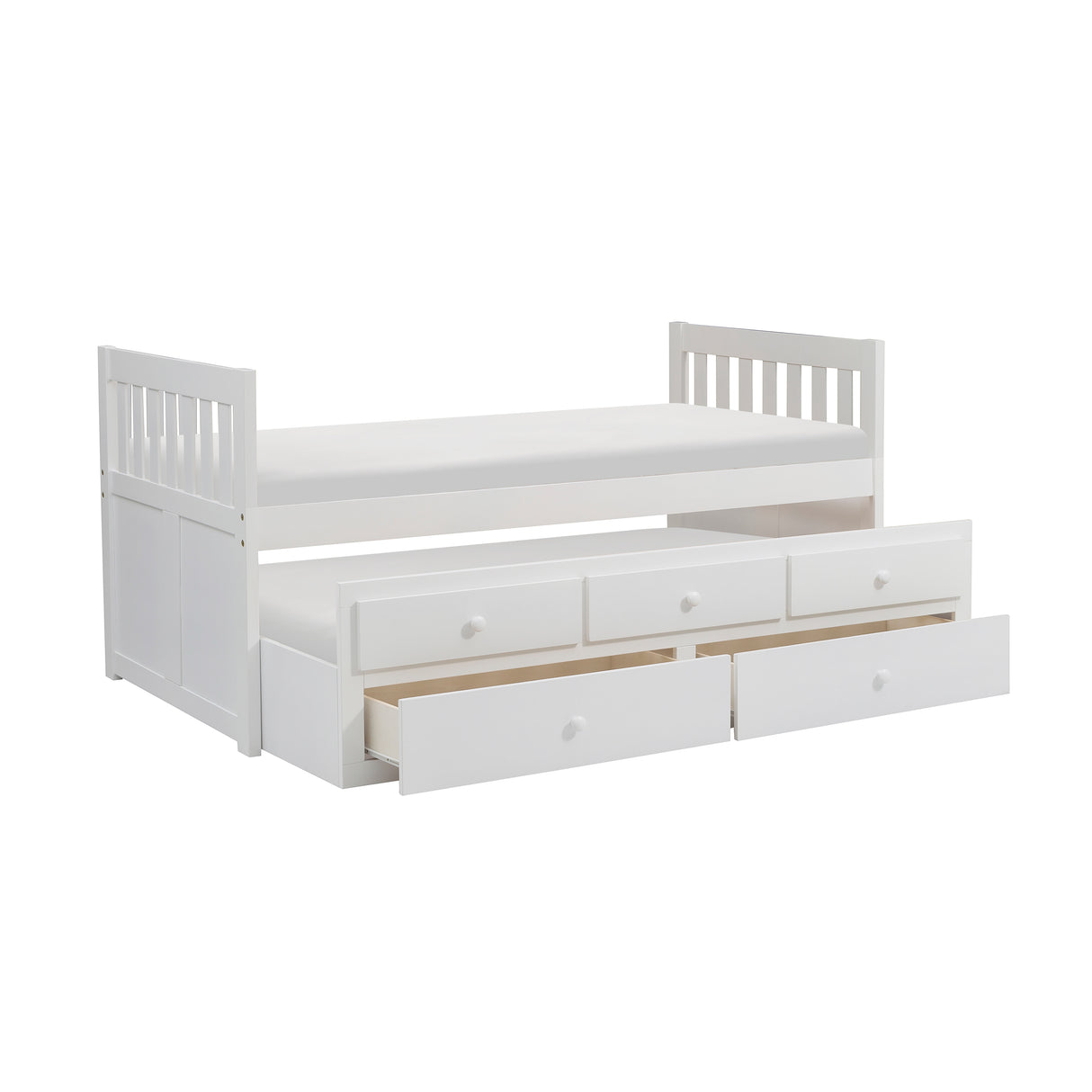 Galen White Twin/Twin Trundle Bed