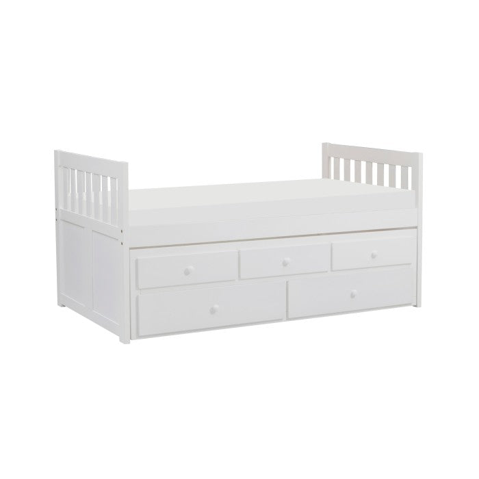 Galen White Twin/Twin Trundle Bed