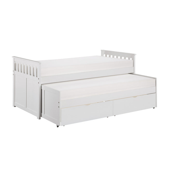 Galen White Twin/Twin Bed With Storage Boxes