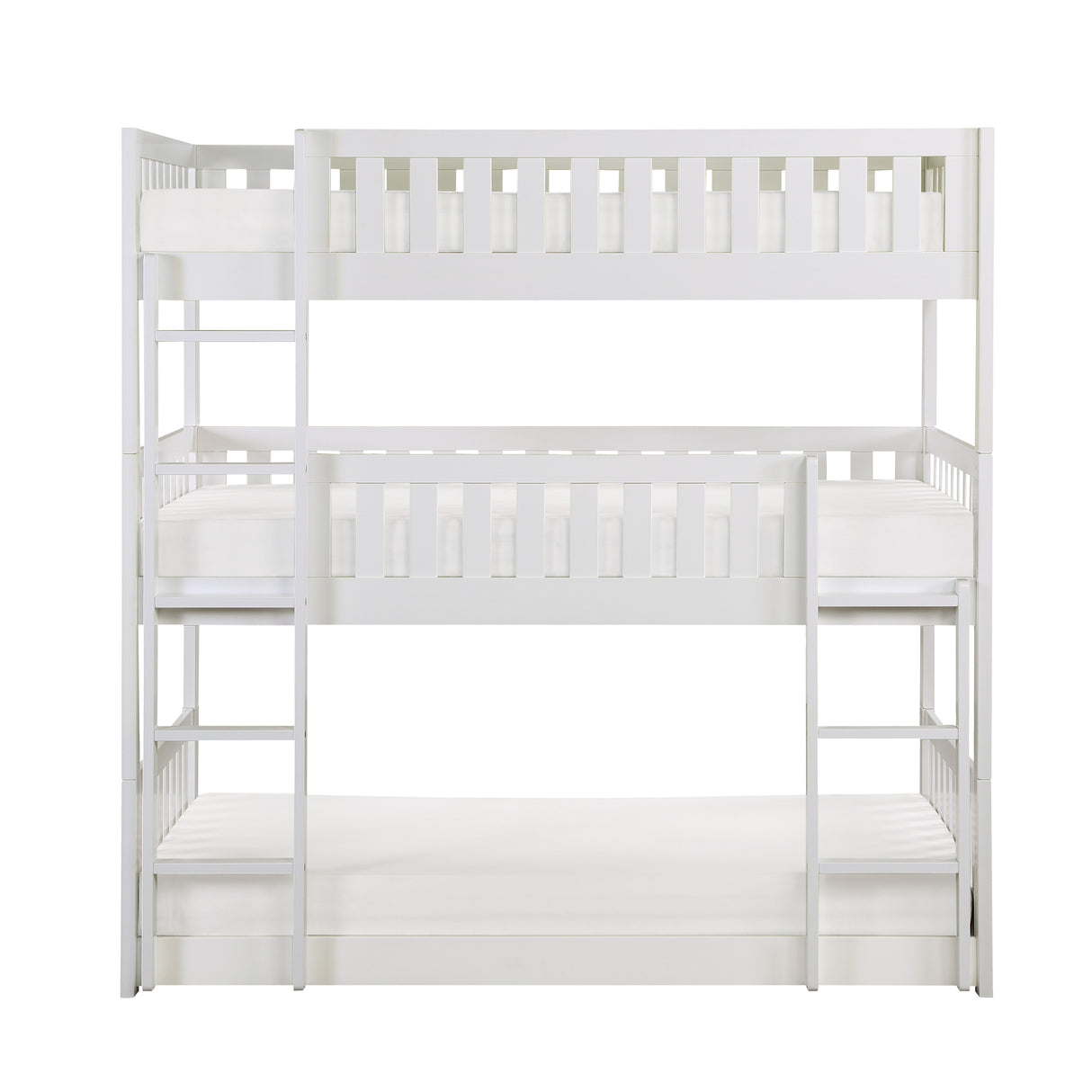 Galen White Triple Bunk Bed