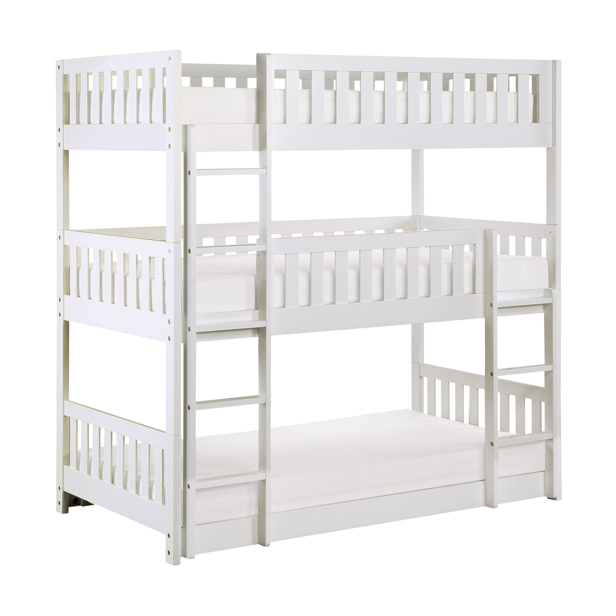 Galen White Triple Bunk Bed