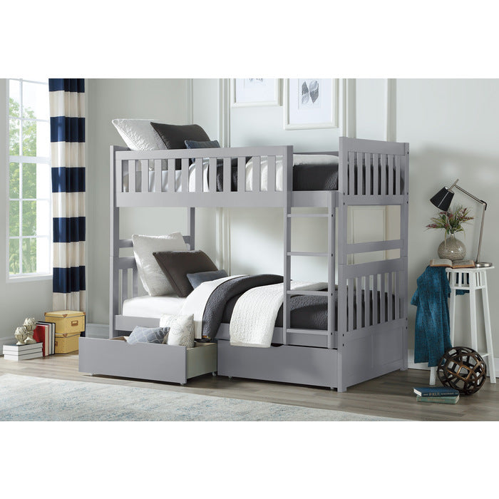 Orion Gray Twin/Twin Bunk Bed With Storage Boxes