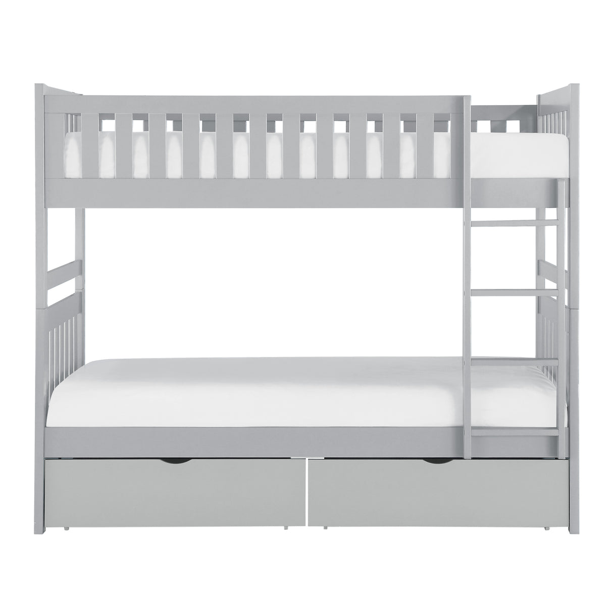 Orion Gray Twin/Twin Bunk Bed With Storage Boxes
