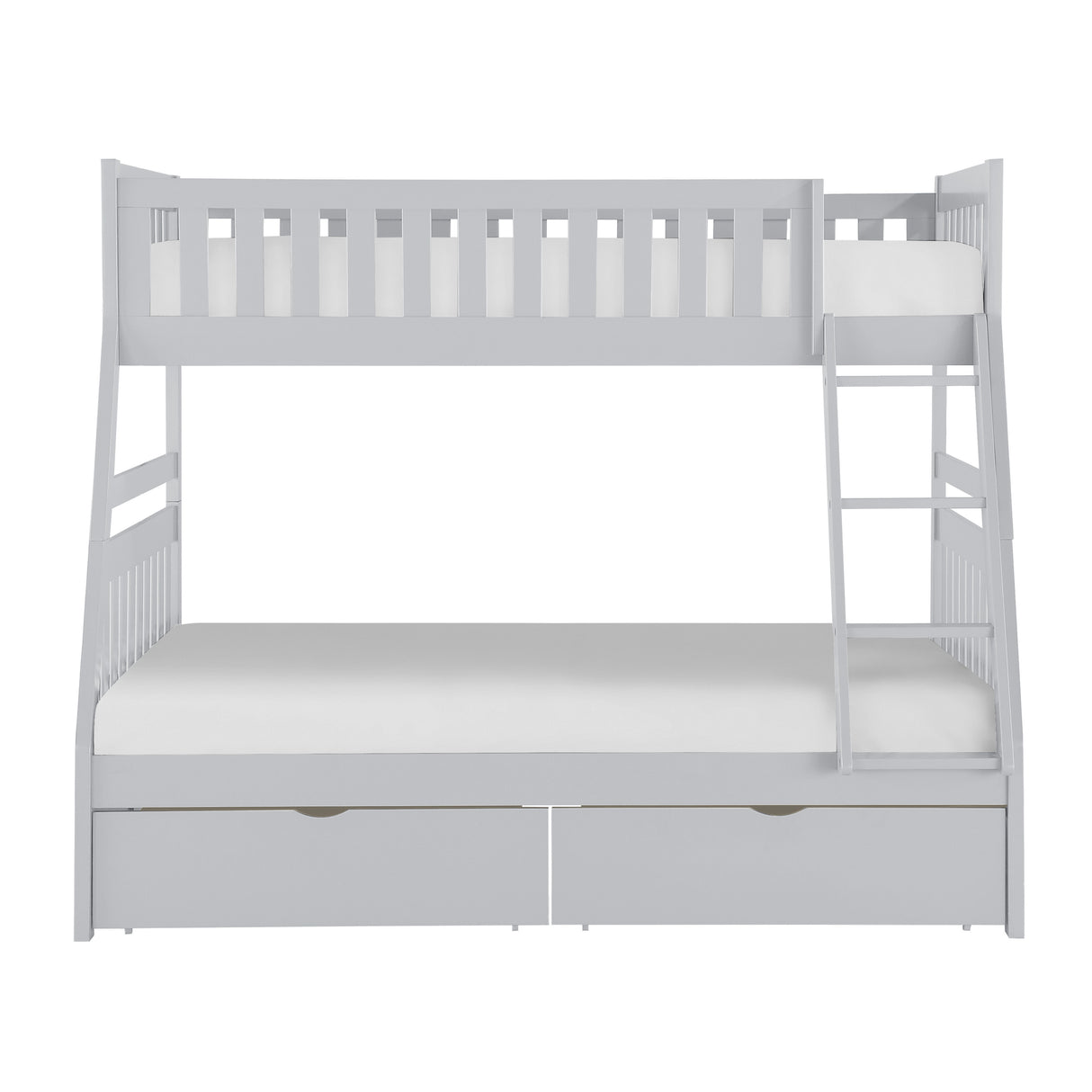 Orion Gray Twin/Full Bunk Bed With Storage Boxes