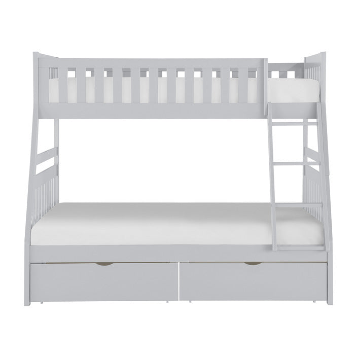 Orion Gray Twin/Full Bunk Bed With Storage Boxes