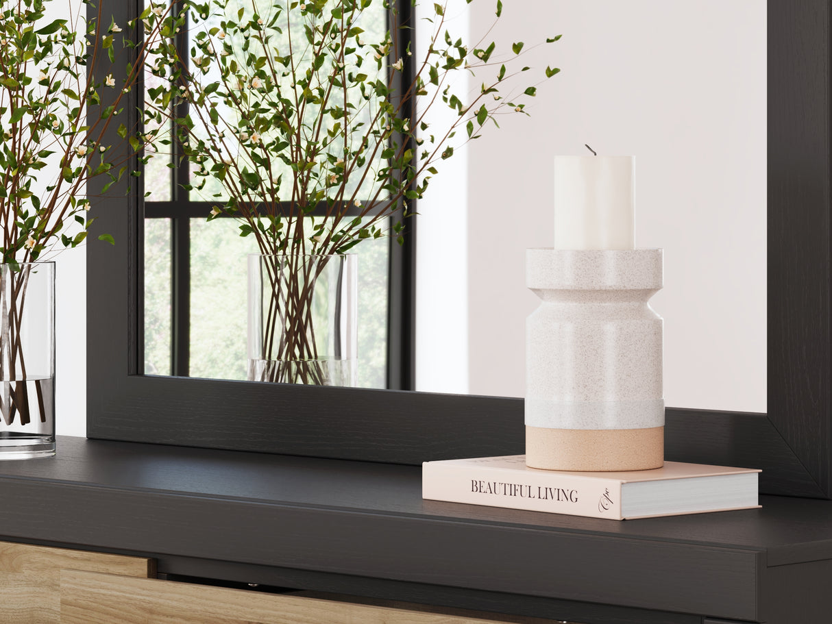 Vertani Black Twin Panel Bed, Dresser And Mirror