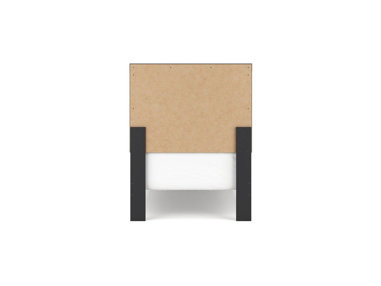 Vertani Black Twin Panel Bed, Dresser And Mirror