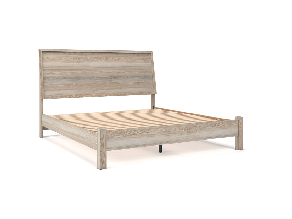 Hasbrick Tan King Panel Bed