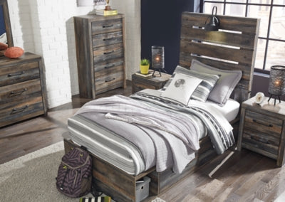 Drystan Multi Twin Panel Bed With 2 Storage Drawers