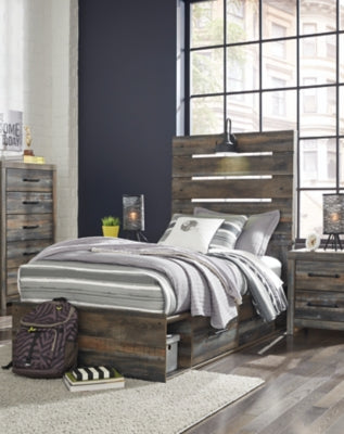 Drystan Multi Twin Panel Bed With 2 Storage Drawers
