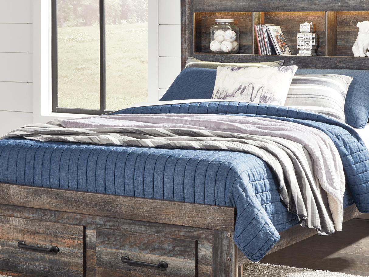 Drystan Multi Full Bookcase Storage Bed, Dresser And Mirror