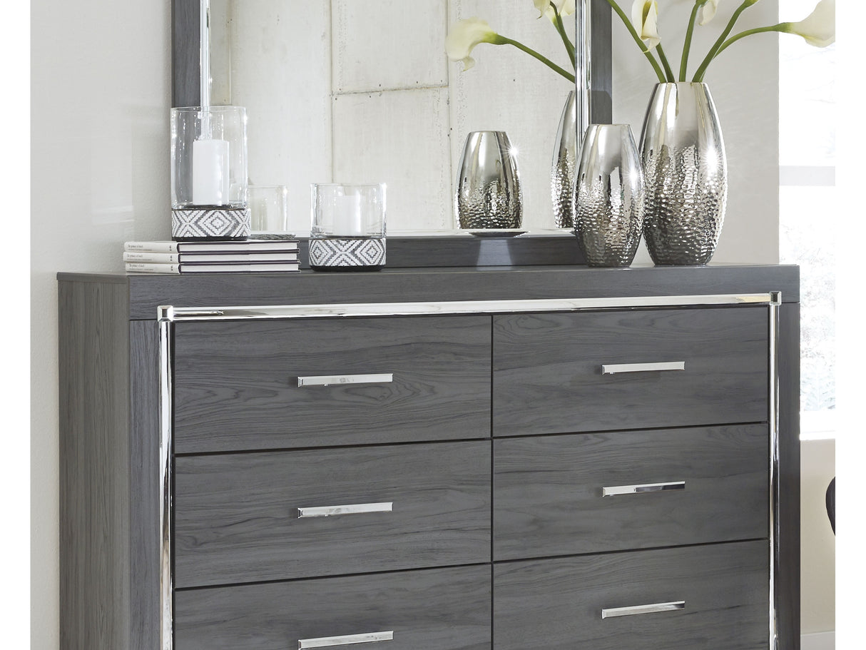 Lodanna Gray King Storage Bed, Dresser, Mirror And 2 Nightstands