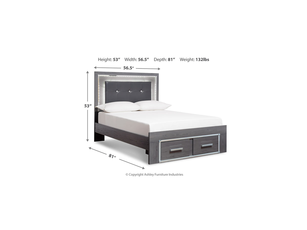 Lodanna Gray Full Storage Bed, Chest And Nightstand