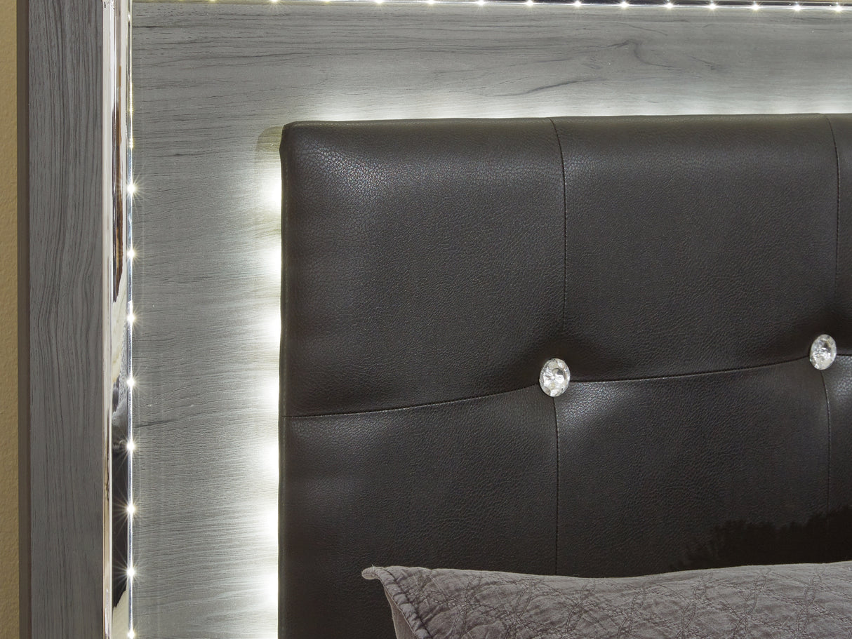 Lodanna Gray King Storage Bed, Dresser, Mirror And 2 Nightstands