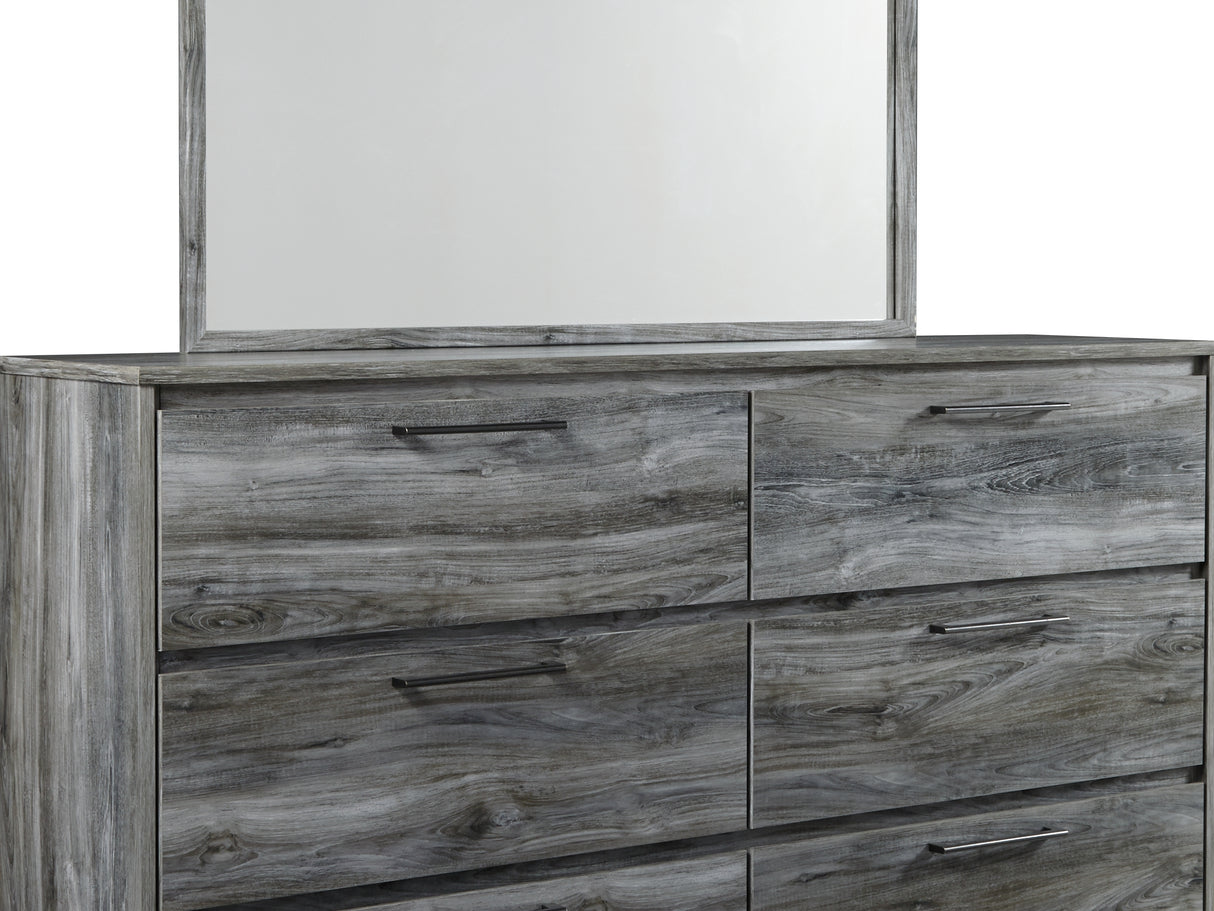 Baystorm Gray Full Panel Bed, Dresser, Mirror And Nightstand