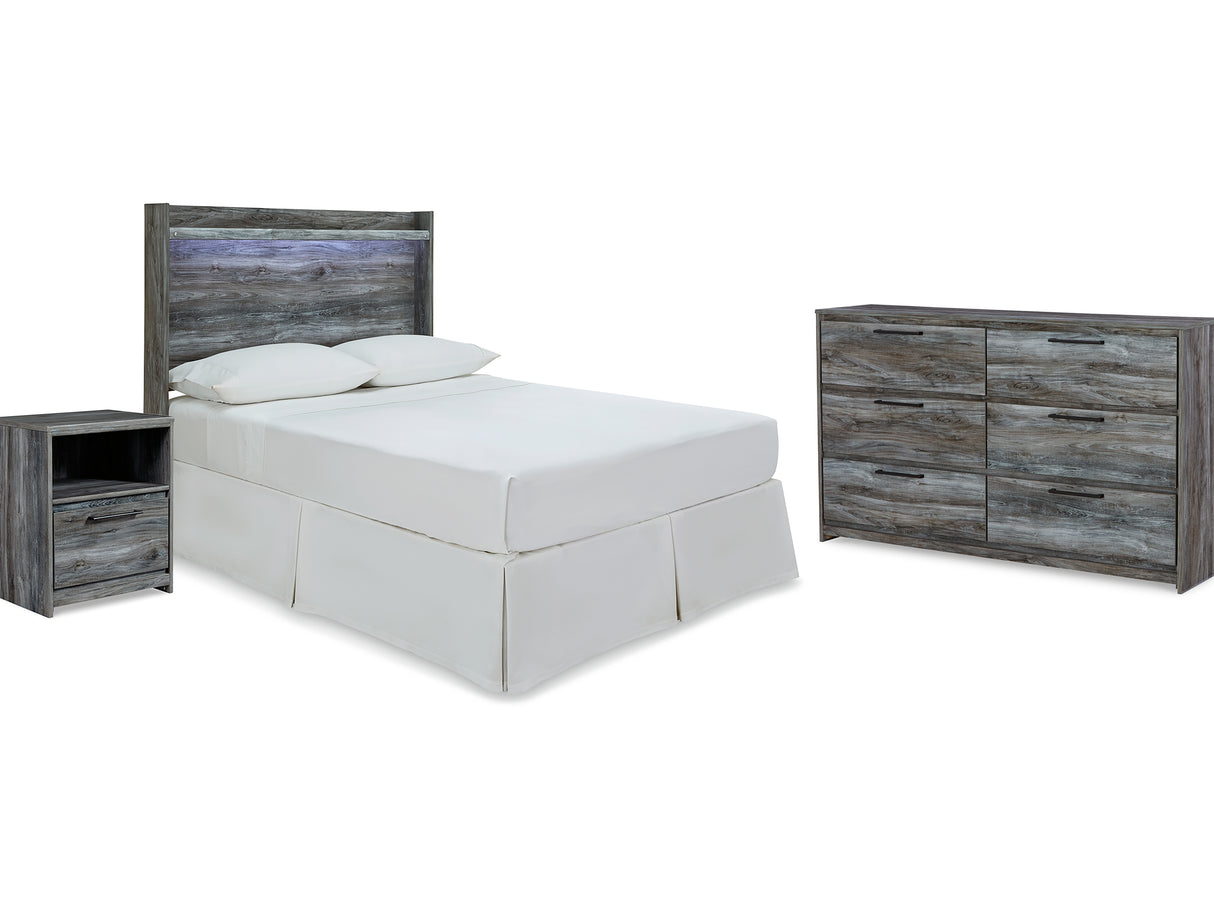 Baystorm Gray Full Panel Headboard, Dresser And Nightstand