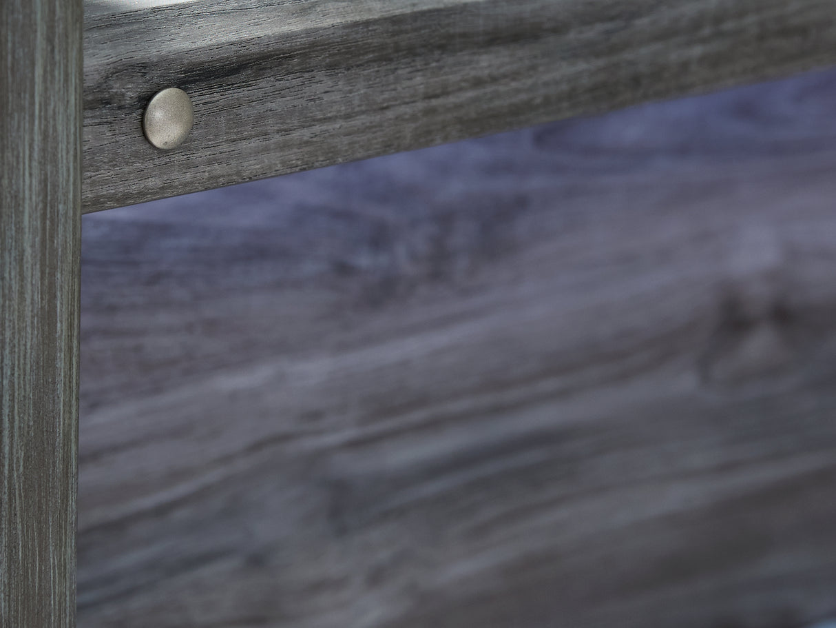 Baystorm Gray Twin Panel Headboard Bed, Dresser, Mirror And Nightstand