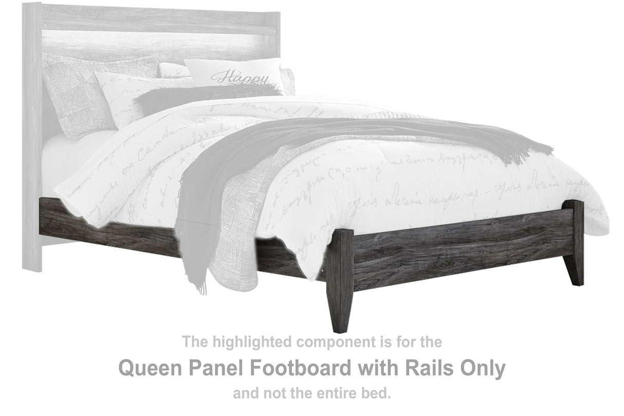 Baystorm Gray Queen Panel Footboard with Rails